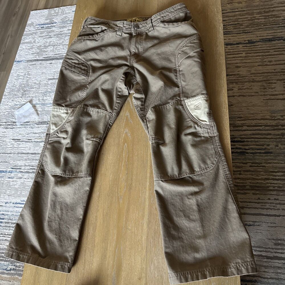 KEEN Utility Canvas Hiking Pants Mens 38X30 Brown Work Cargo Outdoor Heavy Duty